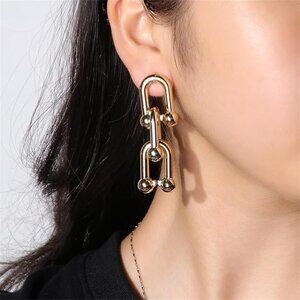 Buckle Splicing Earrings